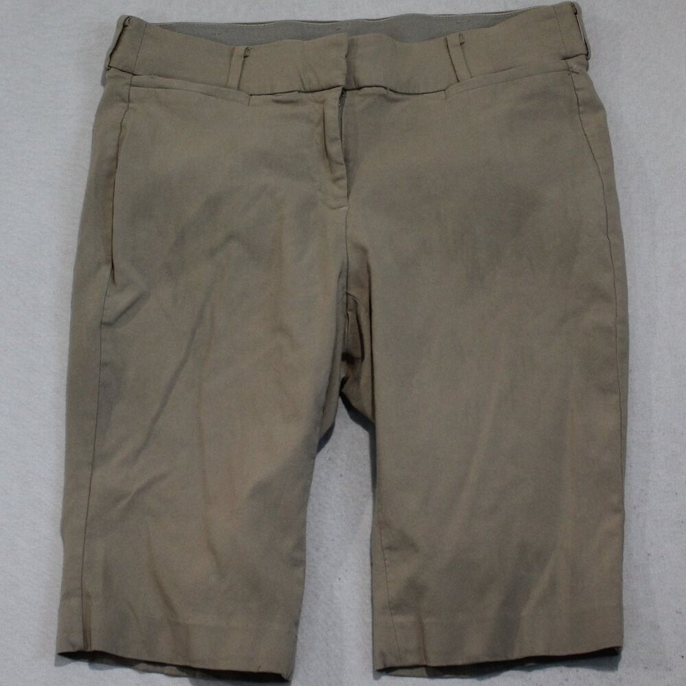 Lane Bryant Capri Pants Women 14R Tan Good The Allie Casual Stretch Twill